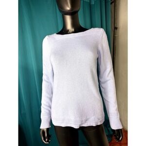 BENEDETTA B Merino Wool Blend Boat Neck Sweater Size M Light Blue